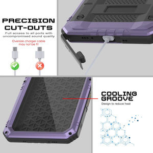 Caso impermeable de aluminio iPhone 16 Pro Metal Extreme 3.0 aluminio IP68 con buillt en la pantalla Protector y Kickstand [Purple]