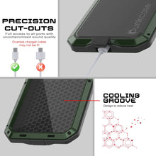 Cargar imagen en el visor de la galería, Galaxy S25 más estuche de metal, cubierta de armadura de grado militar de servicio pesado [prueba de choque] Cuerpo completo duro [verde oscuro]
