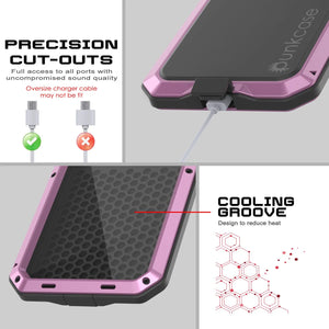 Galaxy S25 más estuche de metal, cubierta de armadura de grado militar de servicio pesado [prueba de choque] Cuerpo completo duro [rosa]