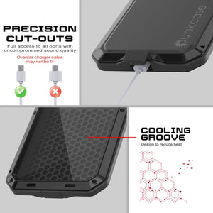 Galaxy S25 más estuche de metal, cubierta de armadura de grado militar de servicio pesado [prueba de choque] Cuerpo completo duro [negro]