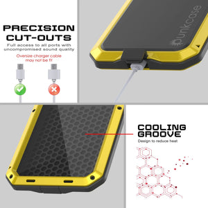Galaxy S25 más estuche de metal, cubierta de armadura de grado militar de servicio pesado [prueba de choque] Cuerpo completo duro [amarillo]