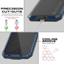 Cargar imagen en el visor de la galería, Galaxy S25 más estuche de metal, cubierta de armadura de grado militar de servicio pesado [prueba de choque] Cuerpo completo duro [azul]
