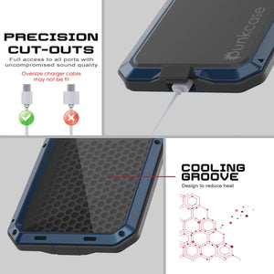 Galaxy S25 más estuche de metal, cubierta de armadura de grado militar de servicio pesado [prueba de choque] Cuerpo completo duro [azul]