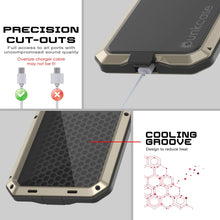 Cargar imagen en el visor de la galería, Galaxy S25 más estuche de metal, cubierta de armadura de grado militar de servicio pesado [prueba de choque] Cuerpo completo duro [oro]
