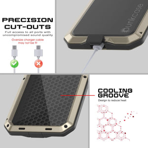 Galaxy S25 más estuche de metal, cubierta de armadura de grado militar de servicio pesado [prueba de choque] Cuerpo completo duro [oro]