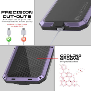 Galaxy S25 más estuche de metal, cubierta de armadura de grado militar de servicio pesado [prueba de choque] Cuerpo completo duro [púrpura]