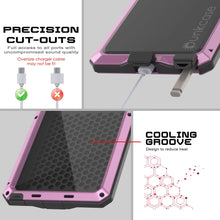 Cargar imagen en el visor de la galería, Caso de metal Ultra Galaxy S25, cubierta de armadura de grado militar de servicio pesado [prueba de choque] Cuerpo completo duro [rosa]
