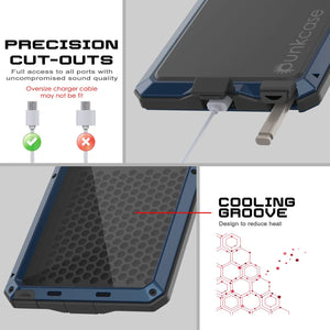 Caso de metal Ultra Galaxy S25, cubierta de armadura de grado militar de servicio pesado [prueba de choque] Cuerpo completo duro [azul]