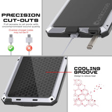 Cargar imagen en el visor de la galería, Caso de metal Ultra Galaxy S25, cubierta de armadura de grado militar de servicio pesado [prueba de choque] Cuerpo completo duro [blanco]
