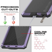 Cargar imagen en el visor de la galería, Caso de metal ultra Galaxy S25, cubierta de armadura de grado militar de servicio pesado [prueba de choque] Full Body Hard [Purple]
