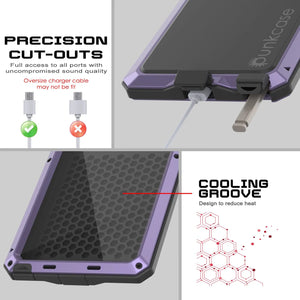 Caso de metal ultra Galaxy S25, cubierta de armadura de grado militar de servicio pesado [prueba de choque] Full Body Hard [Purple]