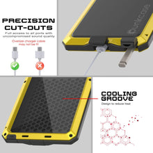 Cargar imagen en el visor de la galería, Caso de metal Ultra Galaxy S25, cubierta de armadura de grado militar de servicio pesado [prueba de choque] Cuerpo completo duro [amarillo]
