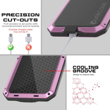 Cargar imagen en el visor de la galería, Case de metal Galaxy S25, cubierta de armadura de grado militar de servicio pesado [prueba de choque] Cuerpo completo duro [rosa]

