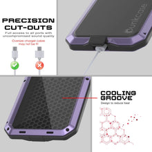 Cargar imagen en el visor de la galería, Case de metal Galaxy S25, cubierta de armadura de grado militar de servicio pesado [prueba de choque] Cuerpo completo duro [Púrpura]
