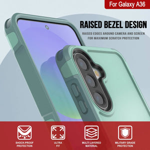 Punkcase Galaxy A36 Case, [Serie Spartan 2.0] Cubierta de servicio pesado resistente [verde azulado] [verde azulado]
