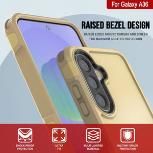 Punkcase Galaxy A36 Case, [Serie Spartan 2.0] Carrera de servicio pesado resistente [amarillo]