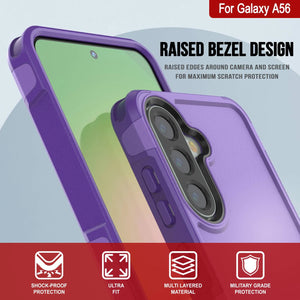 Punkcase Galaxy A56 Case, [Serie Spartan 2.0] Carrera de servicio pesado resistente [púrpura]