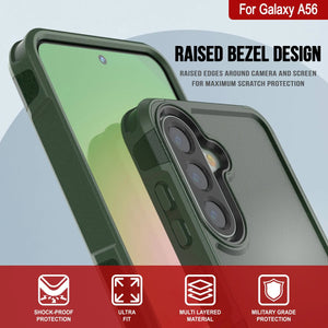 Punkcase Galaxy A56 Case, [Serie Spartan 2.0] Carrera de servicio pesado resistente [verde oscuro]
