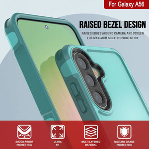 Punkcase Galaxy A56 Case, [Serie Spartan 2.0] Carrera de servicio pesado resistente [azul claro]