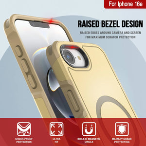 Punkcase iPhone 16E Case, [Serie Spartan 2.0] Carrera de servicio pesado resistente con protector de pantalla incorporado [Amarillo]