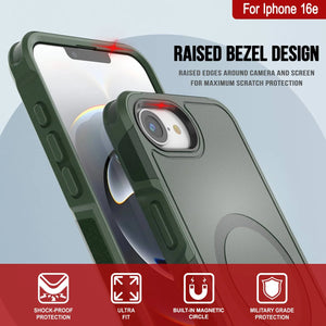 Punkcase iPhone 16E Case, [Serie Spartan 2.0] Carrera de servicio pesado resistente con protector de pantalla incorporado [Dark Green]