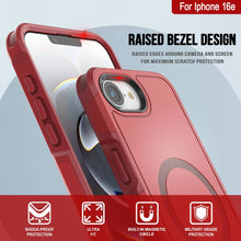 Load image into Gallery viewer, Punkcase iPhone 16E Case, [Serie Spartan 2.0] Carrera de servicio pesado resistente con protector de pantalla incorporado [rojo]
