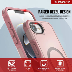 Punkcase iPhone 16E Case, [Serie Spartan 2.0] Carrera de servicio pesado resistente con protector de pantalla incorporado [rosa]