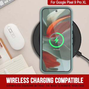 Punkcase Google Pixel 9 Pro XL Case, [Serie Spartan 2.0] Cubierta de servicio pesado resistente con protector de pantalla incorporado [verde azulado]
