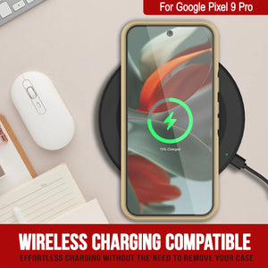Punkcase Google Pixel 9 Pro Case, [Serie Spartan 2.0] Cubierta de servicio pesado resistente transparente con protector de pantalla incorporado [amarillo]