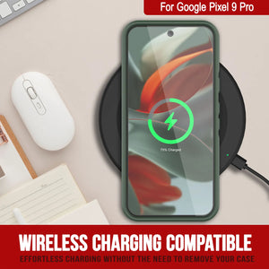 Punkcase Google Pixel 9 Pro Case, [Serie Spartan 2.0] Carrera de servicio pesado resistente con protector de pantalla incorporado [verde oscuro]