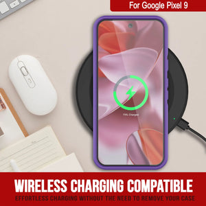 Punkcase Google Pixel 9 Case, [Serie Spartan 2.0] Cubierta de servicio pesado resistente con protector de pantalla incorporado [Purple]