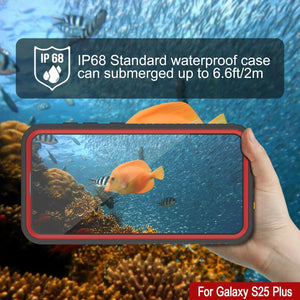 Galaxy S25+ Plus impermeable estuche punkcase studstar roja delgada 6.7 pies IP68 IP68 Choque/prueba de nieve