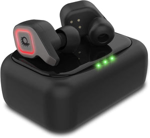 PunkBuds 2.0 True Wireless Earbuds, Mini Bluetooth Headphones W/ Charging Case & Built-In Noise Cancelling Mic. [Black] 