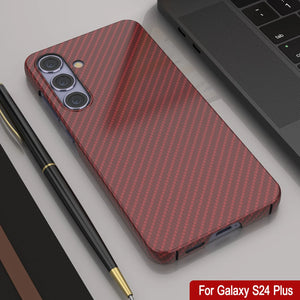 Case de Galaxy S24 Plus, Punkcase Carbon -Shield, Sesta Duty y Ultra Fin Cover [Probante de choque] [Non Slip] [Rojo]