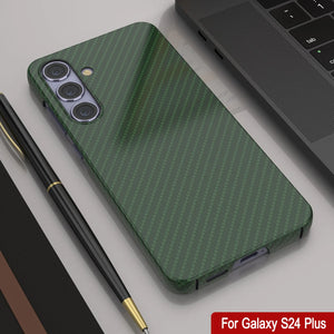 Case de Galaxy S24 Plus, Punkcase Carbon -Shield, Heavy Duty y Ultra Fin Cover [a prueba de choques] [Non Slip] [Dark Green]