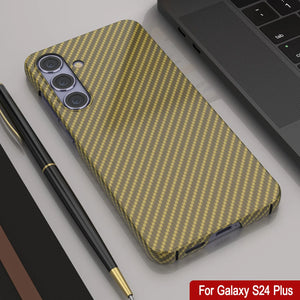 Case de Galaxy S24 Plus, Punkcase Carbon -Shield, Sesto Duty y Ultra Fin Cover [Propapop -intensidad] [Non Slip] [Amarillo]