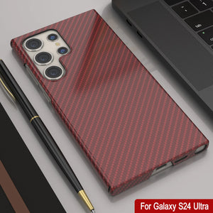 Galaxy S24 Ultra Case, Punkcase Carbon -Walkield, Heavy Duty & Ultra Fin Cover [a prueba de choques] [Non Slip] [rojo]