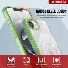 Load image into Gallery viewer, Punkcase iPhone 16E Case de carga inalámbrica magnética [Serie ClearMag] [verde]

