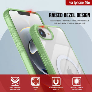 Punkcase iPhone 16E Case de carga inalámbrica magnética [Serie ClearMag] [verde]