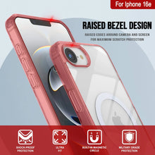 Cargar imagen en el visor de la galería, Punkcase iPhone 16E Case de carga inalámbrica magnética [Serie ClearMag] [Rojo]
