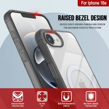 Load image into Gallery viewer, Punkcase iPhone 16E Case de carga inalámbrica magnética [Serie ClearMag] [Negro]
