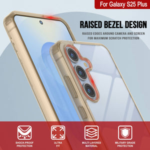 Funda para Galaxy S25 Plus [Serie de acrílico transparente] [Antideslizante] Para Galaxy S25 Plus [Naranja]