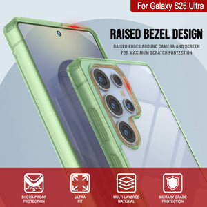 Funda para Galaxy S25 Ultra [Serie de acrílico transparente] [Antideslizante] Para Galaxy S25 Ultra [Verde]