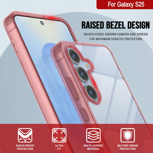 Funda para Galaxy S25 [Serie de acrílico transparente] [Antideslizante] Para Galaxy S25 [Rojo]