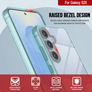 Funda para Galaxy S25 [Serie de acrílico transparente] [Antideslizante] Para Galaxy S25 [Verde azulado]