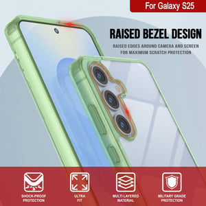 Funda para Galaxy S25 [Serie de acrílico transparente] [Antideslizante] Para Galaxy S25 [Verde]