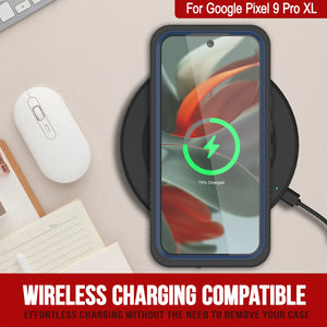 Caso impermeable de Google Pixel 9 Pro XL, cubierta de armadura punkcase [serie extrema] con protector de pantalla incorporado [azul marino]