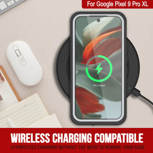 Caso impermeable de Google Pixel 9 PRO XL, cubierta de armadura punkcase [serie extrema] con protector de pantalla incorporado [blanco]