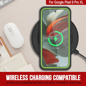 Caso impermeable de Google Pixel 9 Pro XL, cubierta de armadura punkcase [serie extrema] con protector de pantalla incorporado [verde claro]