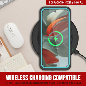 Caso impermeable de Google Pixel 9 Pro XL, cubierta de armadura punkcase [serie extrema] con protector de pantalla incorporado [verde azulado]
